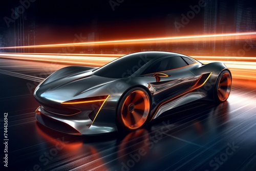 Electric sport car design concept for clean energy vehicle Created with Generative AI technology. © Sakrapee Nopparat