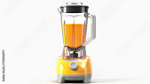 Separated blender juicer against a white backdrop photo