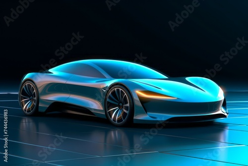 Electric sport car design concept for clean energy vehicle Created with Generative AI technology.