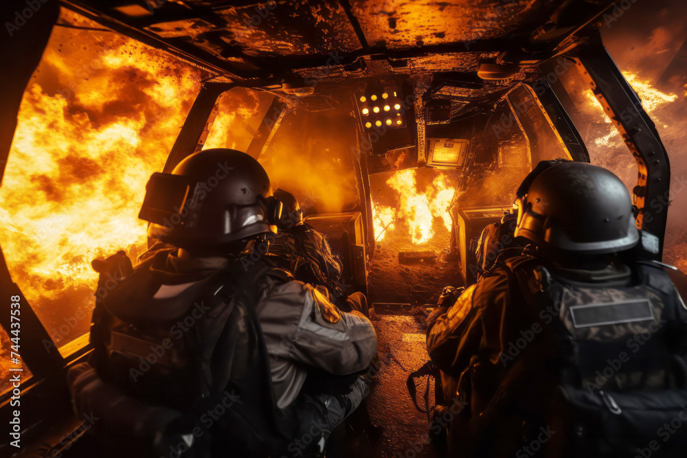 Soldiers on the battlefield wars for games and graphic design Created with Generative AI technology. Soldiers on the battlefield wars for games and graphic design Created with Generative AI technology.
