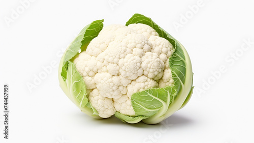 An isolated cauliflower on a background of pure white