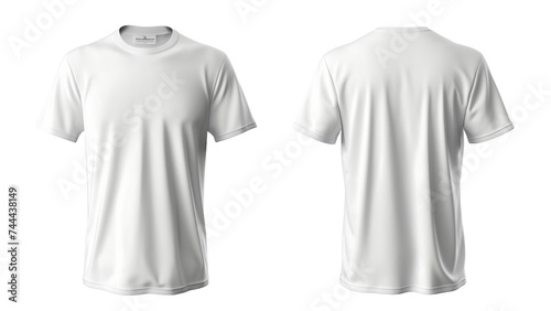 3d white t-shirt front and back side, for mockup, transparent PNG.