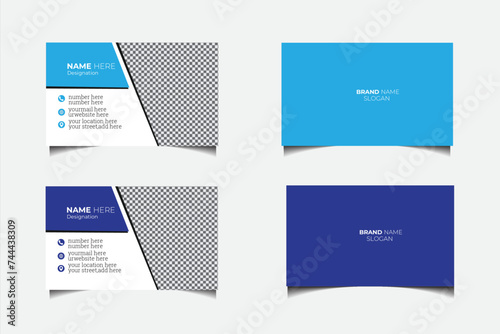  double sided business card template with modern style.
