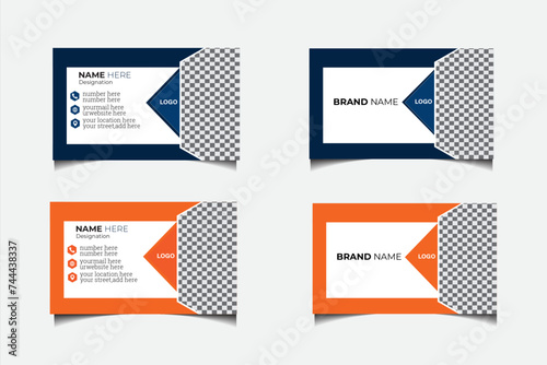  double sided business card template with modern style. photo