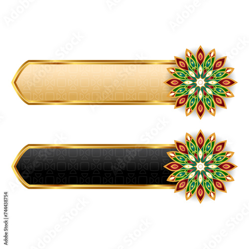luxury colorful ornamental text box title frame for wedding and invitation card	