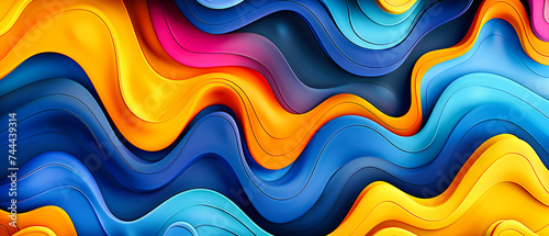 Vibrant Abstract Pattern, Colorful Design with Futuristic Lines and Shapes, Bright Gradient Wave Background for Creative Art and Web