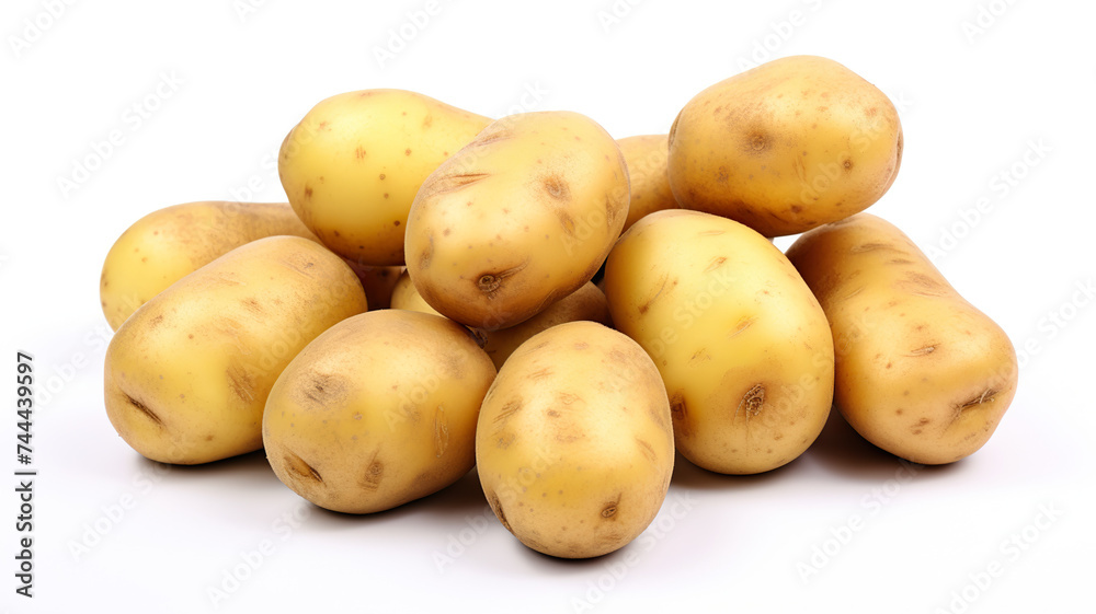 Scrumptious potatoes isolated against a white background Scrumptious potatoes isolated against a white background