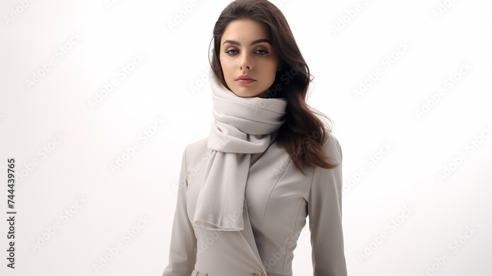 Style model wearing clothing isolated on a white background Style model wearing clothing isolated on a white background