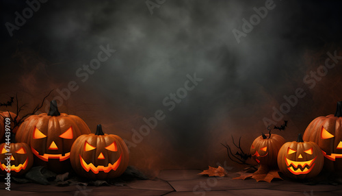 halloween jack o lantern with pumpkin,halloween, pumpkin, autumn, night, holiday, orange, scary, dark, horror, evil, fall, spooky, lantern, moon, october, celebration, fear, jack Generative AI