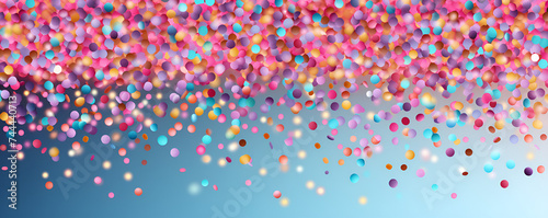 Confetti trickles down from above  abstract background  colourful celebration design  AI generated Colorful confetti on light blue background festive birthday party easter background