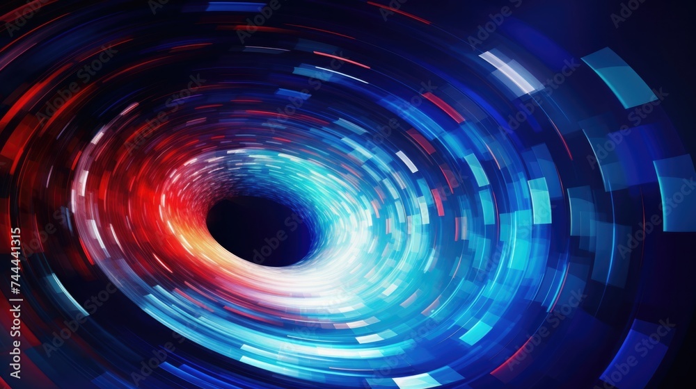Obraz premium Abstract Image of Black Hole With Red and Blue Lights