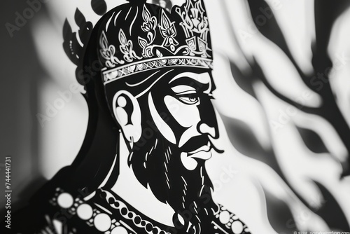 Saladin in black and white portrays the legendary Kurdish Sultan and historical medieval leader photo