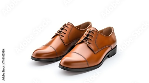 Leather men's shoes isolated on a white background
