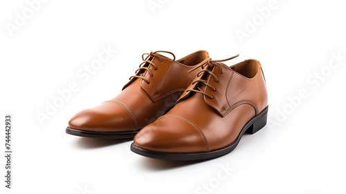 Leather men's shoes isolated on a white background