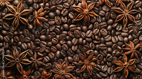 Textures featuring a background of brown coffee beans