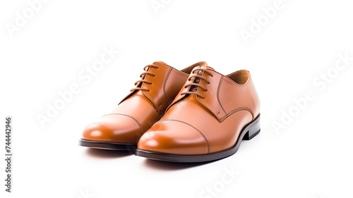 Leather men's shoes isolated on a white background