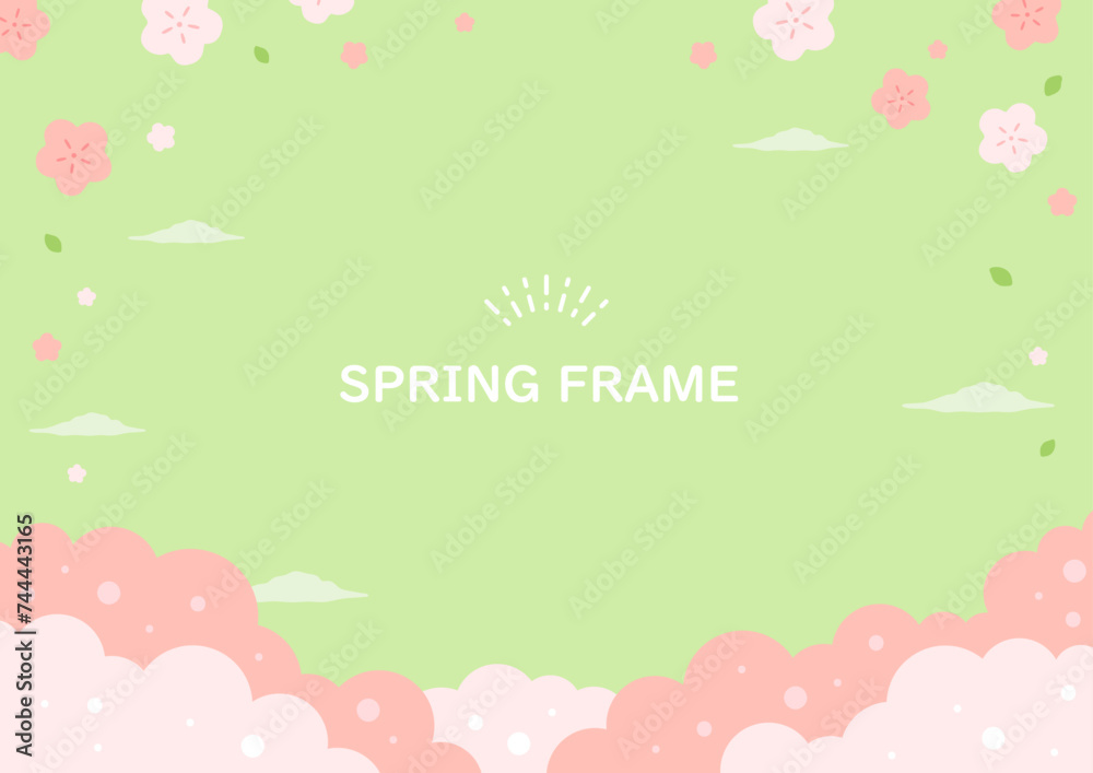 春の背景、桜の花のイラスト