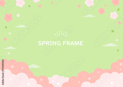 春の背景、桜の花のイラスト