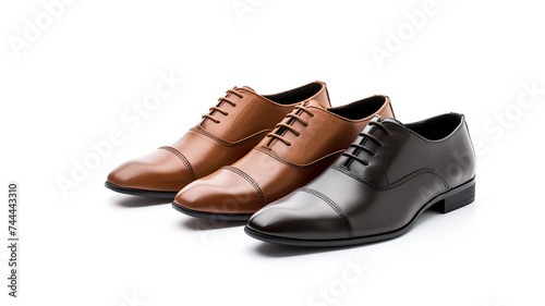 Lather Men's shoes isolated on pure white background