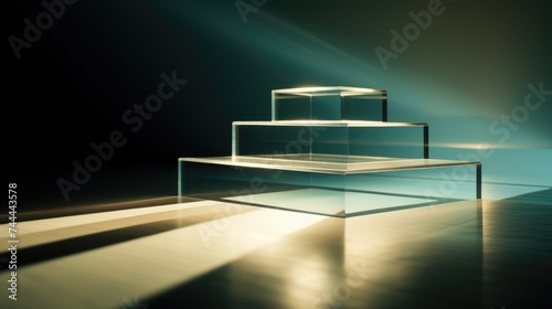 Geometric Cubes with Warm Light and Shadows Abstract Background