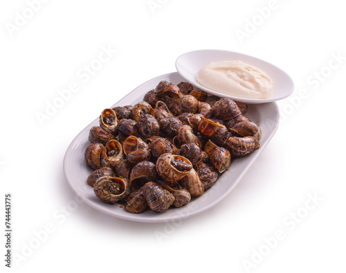 Tableau sur toile plato de caracoles a la brasa
