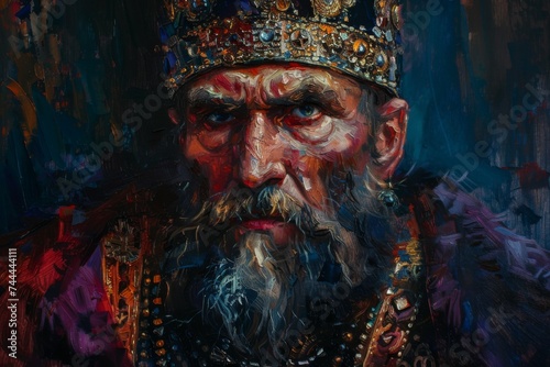 Ivan the Terrible Russian Tsar depicted in historical portrait painting on canvas