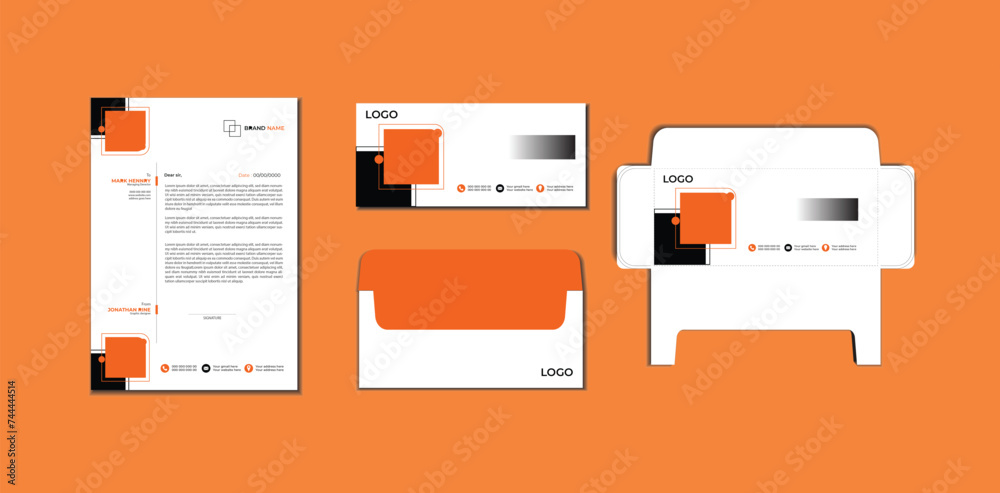Corporate envelope and letterhead stationery design Corporate envelope and letterhead stationery design