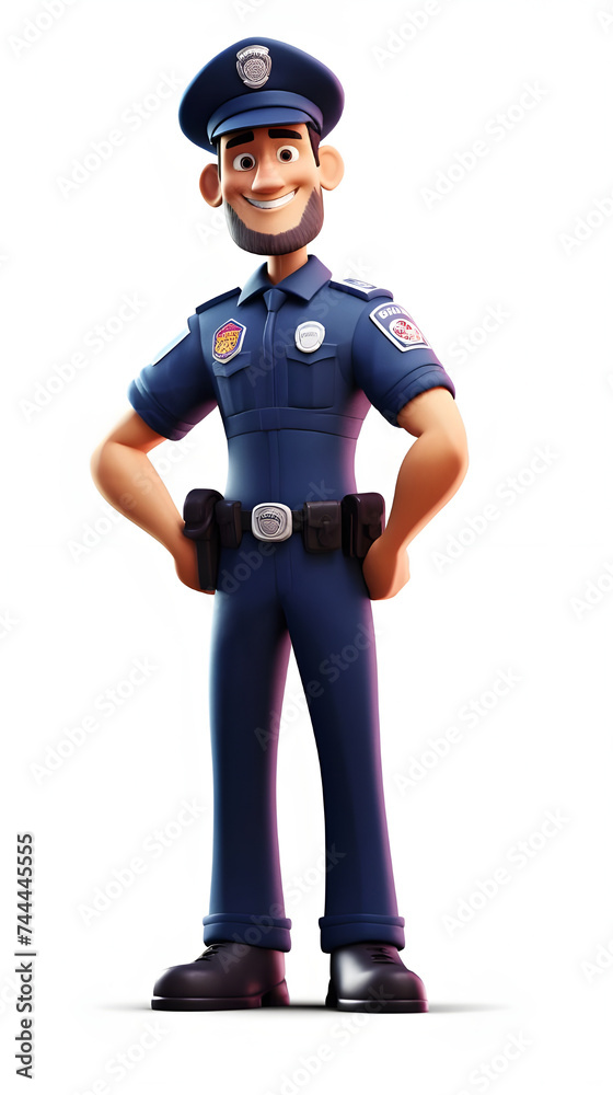 stunning 3d cartoon character of men police men