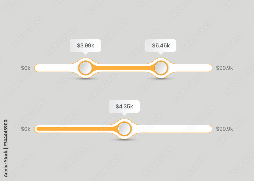 Φωτογραφία Simple ecommerce price range filter scrollbar slider design