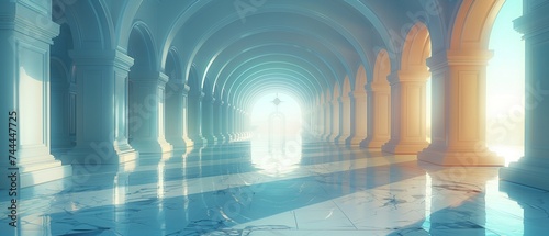 sunlight in an ancient arcade photo