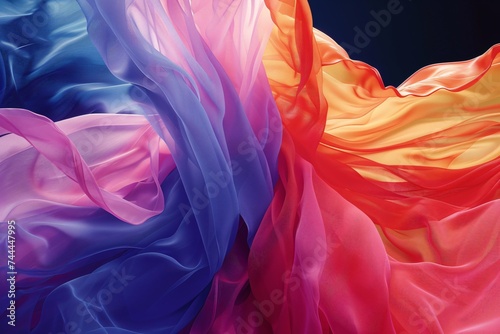 Silken waves of color blend in a dance of digital light
