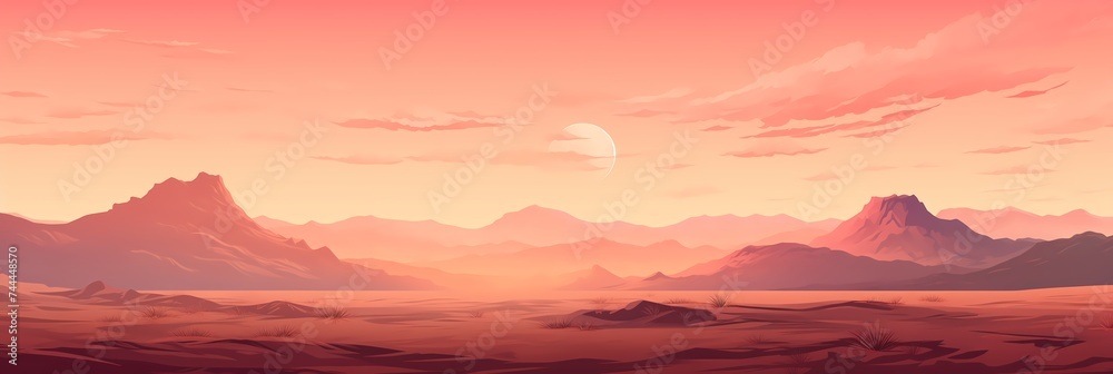 Fantasy Desert Landscape Background image HQ Print 15232x5120 pixels. Neo Game Art V6 16
