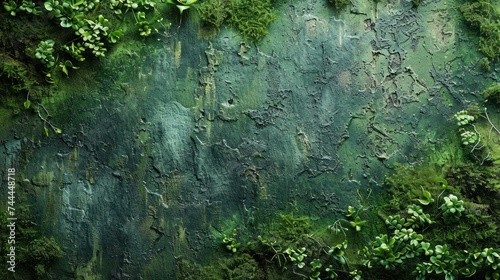 Background of green moss-covered log perfect for showcasing products in montages photo