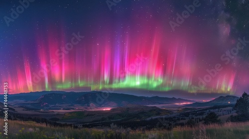 Ribbons of green  pink  and purple dance across the night sky  painting it with otherworldly colors