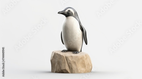 penguin isolated sculpture on white background
