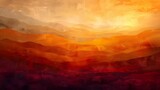 Warm Toned Abstract Mountain Layers Ai generated