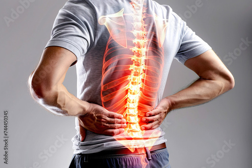 person with pain in his back, body with pain in the back, man holding his back, person with a back pain, person with pain, back pain