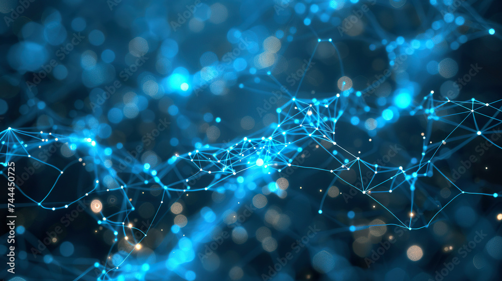 Complex network of connections with nodes and pathways, symbolizing quantum computing structures or neural network models. Complex network of connections with nodes and pathways, symbolizing quantum computing structures or neural network models.