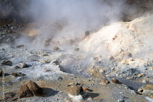  Gunnuhver Hot Springs full of steam and smoke from geothermal spring