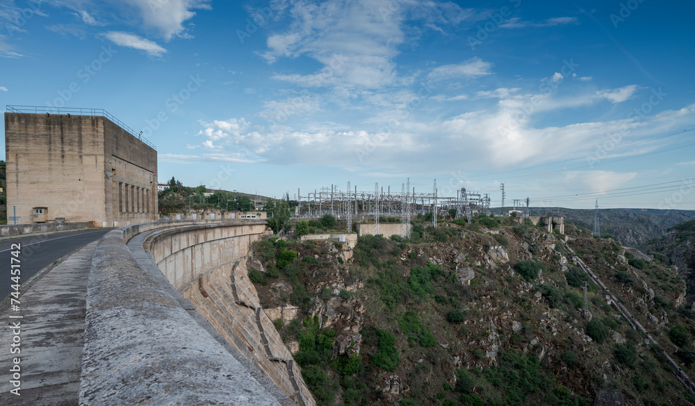 Hydroelectric power plant of the Ricobayo reservoir, in the province of Zamora, Spain