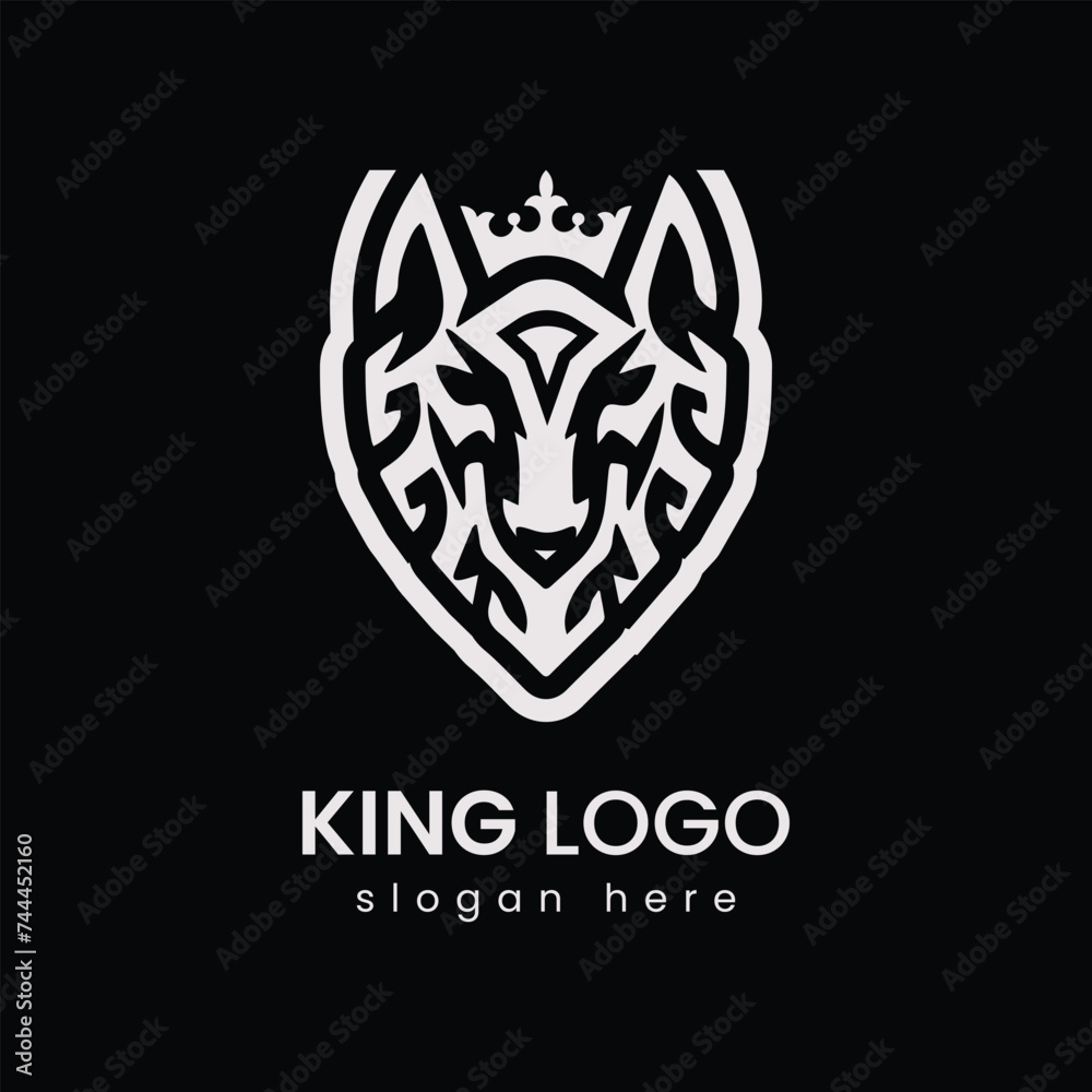 Creative minimalist lion head logo design 