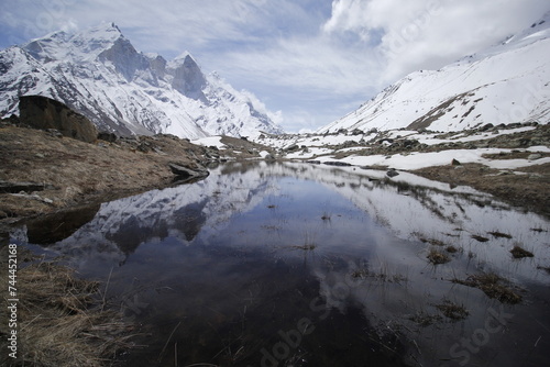 Marvels of the Himalayas  Bhagirathi Peaks Tower Above the Majestic Gaumukh Glacier