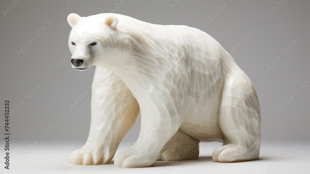 sculpture of polar bear in the snow