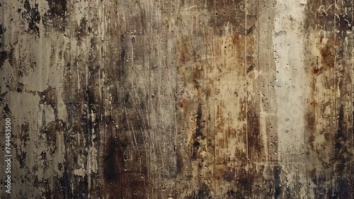 Illustration AI horizontal weathered wooden planks with peeling paint. Background concept, textures.