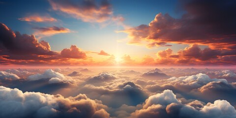 Gradual sunrise casts warm light on earth glowing a new day. Concept Sunrise Photography, Warm Light, Nature's Beauty, Morning Glow, New Beginnings