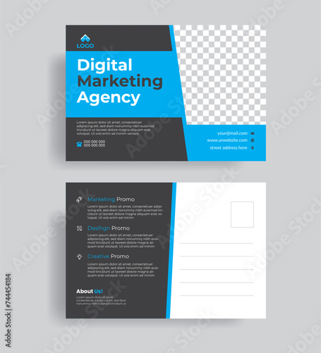 Corporate and Creative Business Post Card Template Design.