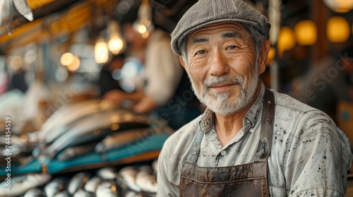 Japanese fish seller photo