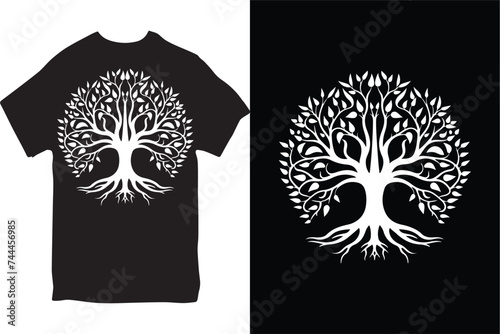 a tree with roots and branches intertwining T-shirt