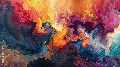 Delve into the abstract world of fluid art, where textures, colors, and patterns converge into a masterpiece of design