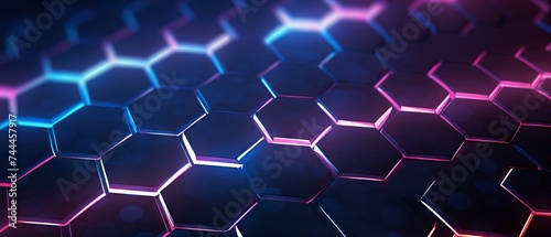 Mesmerizing Hexagon Pattern  Abstract Background with Radiant Glowing Lights